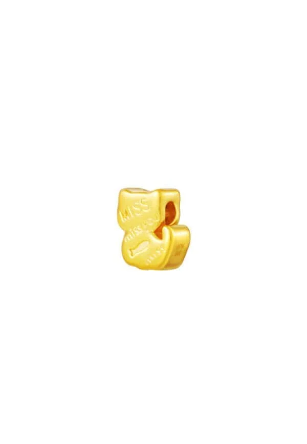 TOMEI Chomel Collection Miss You Cat Charm, Yellow Gold 999