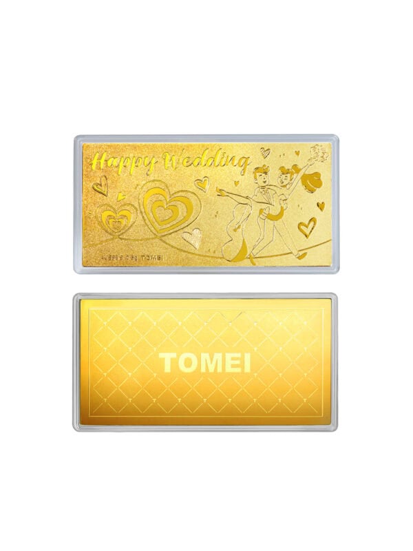 TOMEI Happy Wedding Gold Wafer 0.5G, Yellow Gold 9999