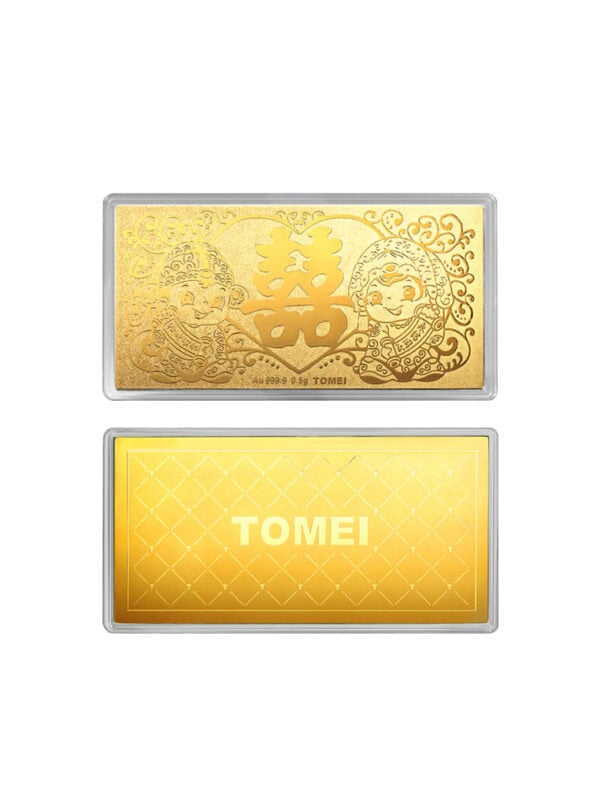 TOMEI Bai Nian Hao He Wedding Gold Wafer 0.5G, Yellow Gold 9999