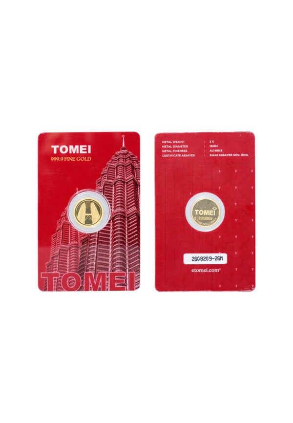 [Tomei Exclusive] KLCC Twin Towers Gold Bar | 2 Gram | 5 Grams | Fine Gold 9999