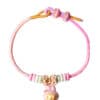 TOMEI X Sanrio My Melody Charm with Pink Rope Bracelet, Yellow Gold 999 (5D)