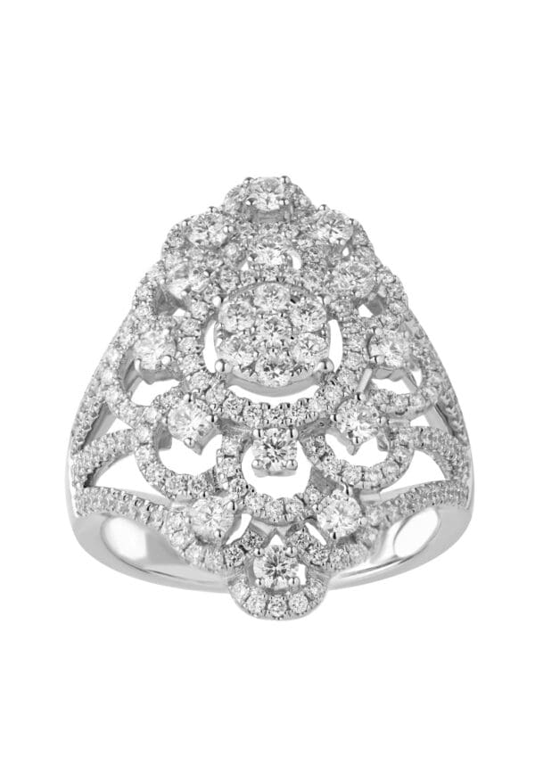 TOMEI Ring, Diamond White Gold 750