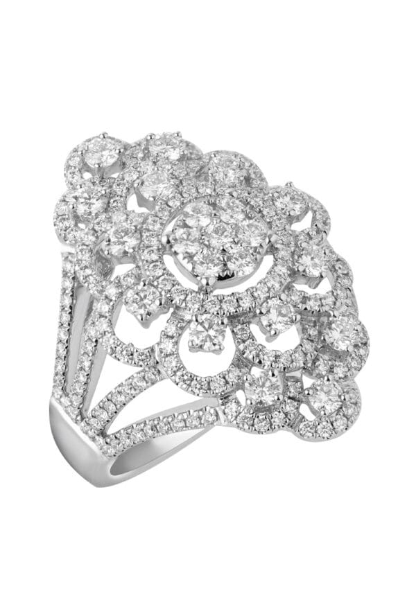 TOMEI Ring, Diamond White Gold 750