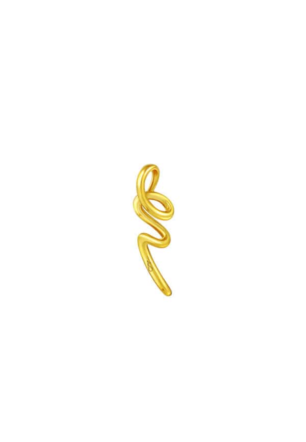 TOMEI Anastasia Curving Pendant, Yellow Gold 916