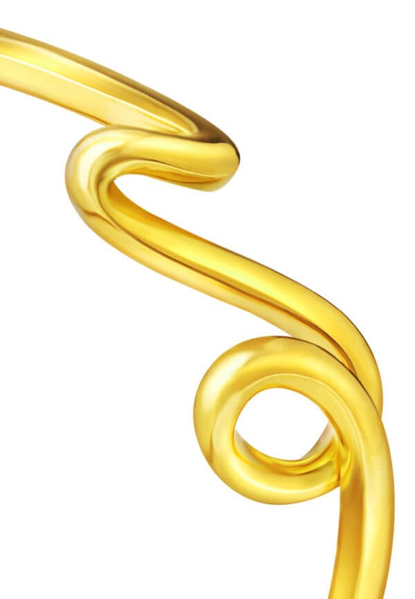 TOMEI Anastasia Curving Bangle, Yellow Gold 916