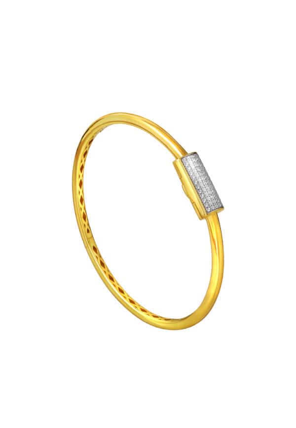 TOMEI Diamond Cut Collection Bangle, Yellow Gold 916