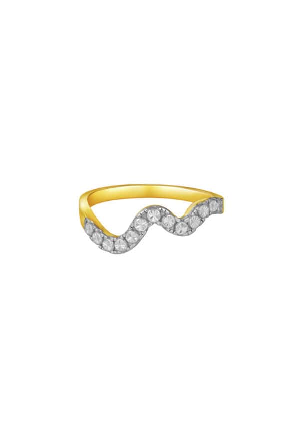 TOMEI Diamond Cut Collection Wavy Ring, Yellow Gold 916