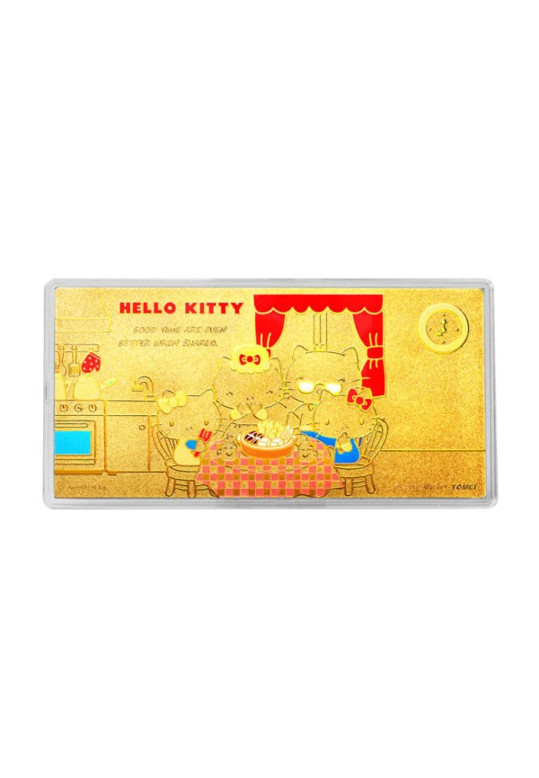 TOMEI X SANRIO Hello Kitty Gathering Gold Wafer 1G, Yellow Gold 9999