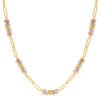 TOMEI Tritone Etched Quartet Chain Link Necklace, Yellow Gold 916