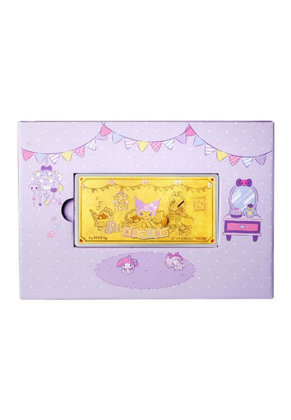TOMEI X Sanrio Kuromi Kid Room Gold Wafer 1G, Yellow Gold 9999