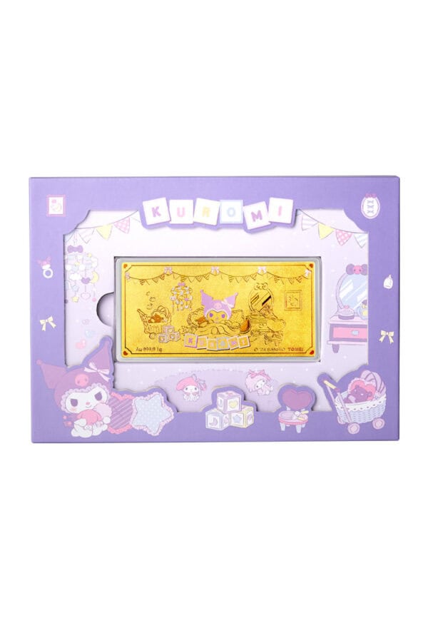 TOMEI X Sanrio Kuromi Kid Room Gold Wafer 1G, Yellow Gold 9999