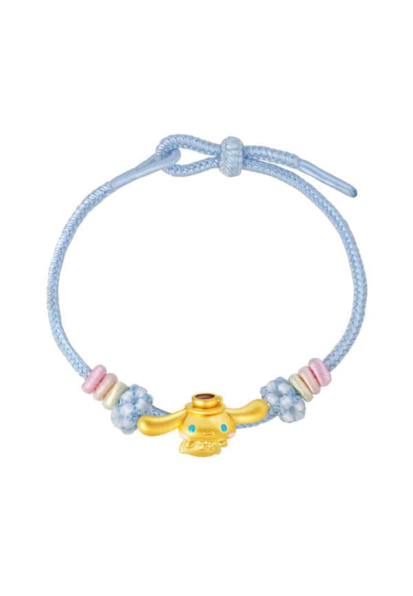 762x1100_Sony_48600 TOMEI X Sanrio Cinnamoroll 5D Charm with Blue Rope Bracelet, Yellow Gold 999