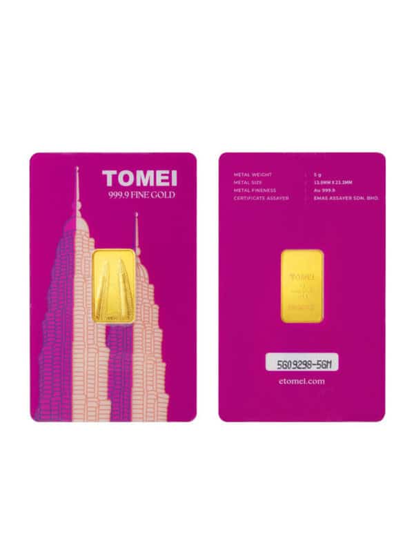 [TOMEI Exclusive]Twin Towers Gold Bar 5G | Fine Gold 9999