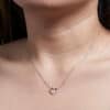 TOMEI Wave-Inspired Heart Shaped Necklace, White Gold 585