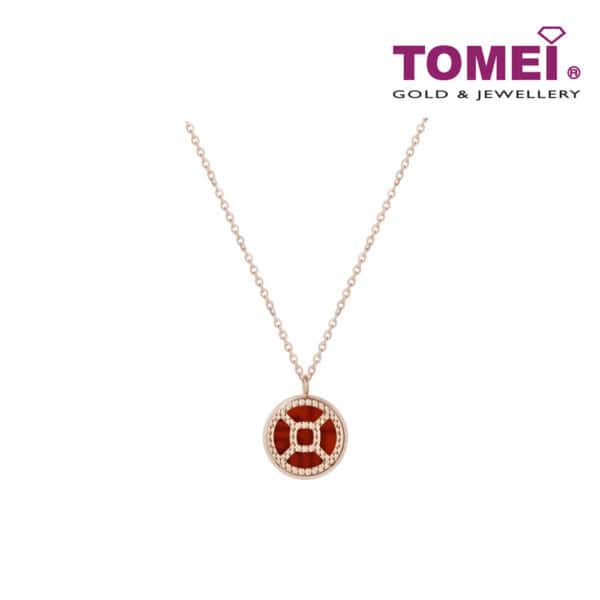 TOMEI Rouge Collection ????? Carnelian Fu Necklace, Rose Gold 750