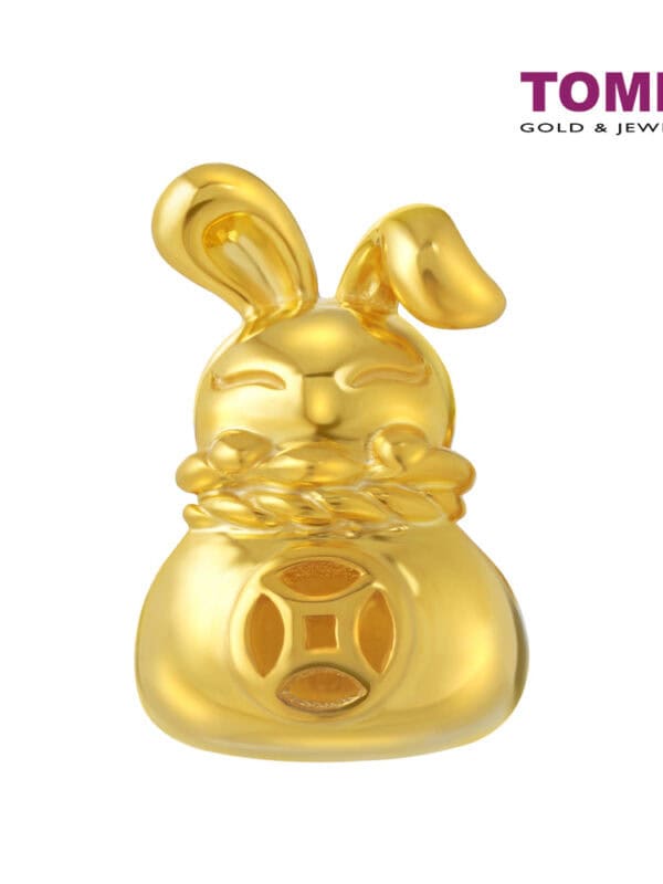 TOMEI Prosperity Rabbit Charm, Yellow Gold 916
