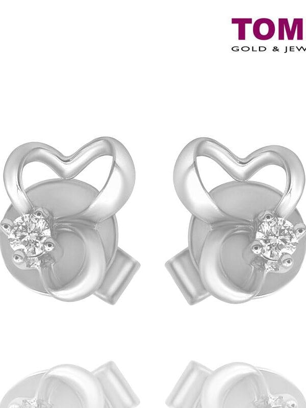 Tomei White Gold 585 (14K) Diamond Earrings (E1018)