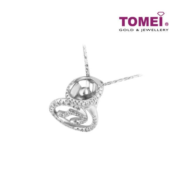 TOMEI Sing Out Loud Diamond Pendant Set, White Gold 375