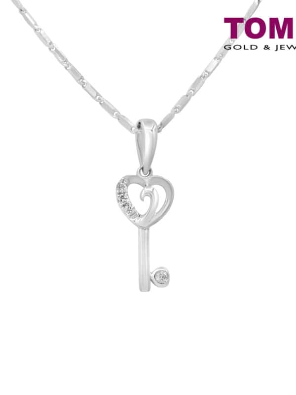 TOMEI Unlock My Heart Diamond Pendant Set | White Gold 585