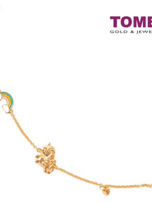 TOMEI Rainbow Unicorn Bracelet, Yellow Gold 916