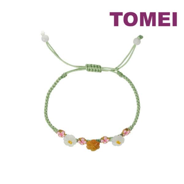 TOMEI [Online Exclusive] ??? Flower Jade with Green Rope Bracelet