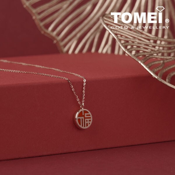 TOMEI Rouge Collection ????? Carnelian Fu Necklace, Rose Gold 750