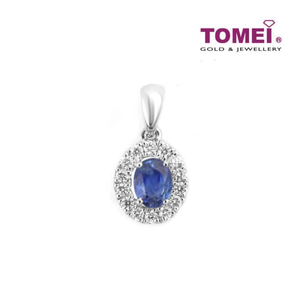 P5518-1 TOMEI Regally Resplendent Sapphire Pendant, White Gold 750