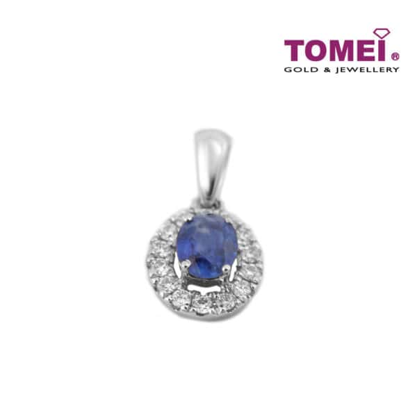 P5518-2 TOMEI Regally Resplendent Sapphire Pendant, White Gold 750