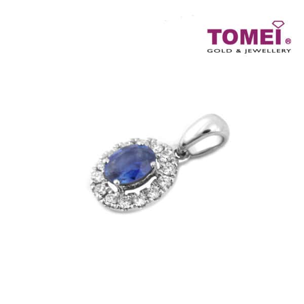 P5518-3 TOMEI Regally Resplendent Sapphire Pendant, White Gold 750