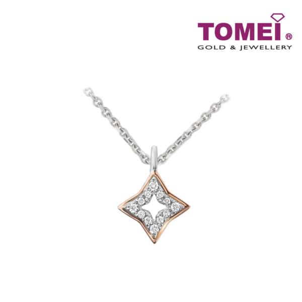 TOMEI Stellar Diamond Pendant Set I White and Rose Gold 585 (14K) (P6213)
