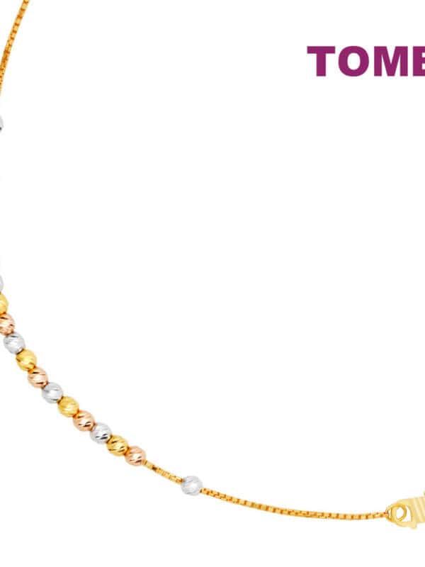 TOMEI Tri-Tone Beads Bracelet, Yellow Gold 916