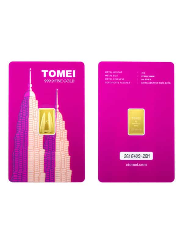 [TOMEI Exclusive]Twin Towers Gold Bar 2G | Fine Gold 9999
