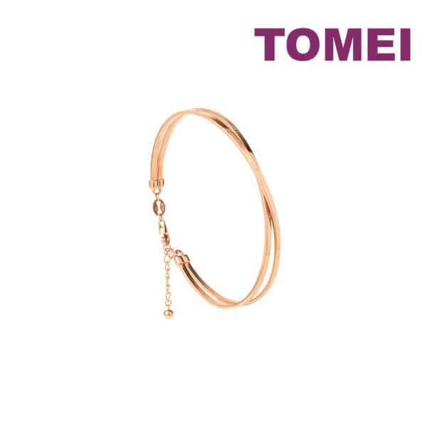 TOMEI Rouge Collection Criss Cross Bangle, Rose Gold 750