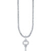 TOMEI Key Diamond Pendant Set, White Gold 585