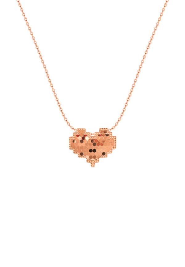 TOMEI Rouge Collection Heart Necklace, Rose Gold 750