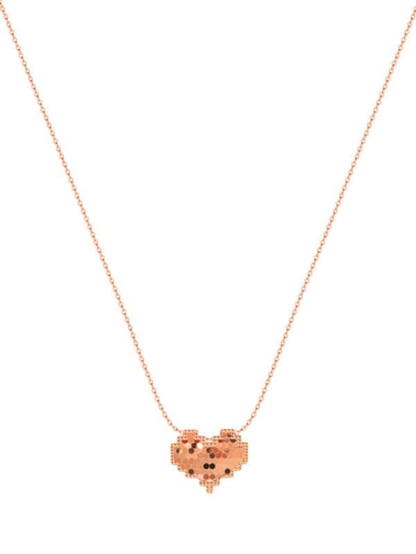 TOMEI Rouge Collection Heart Necklace, Rose Gold 750