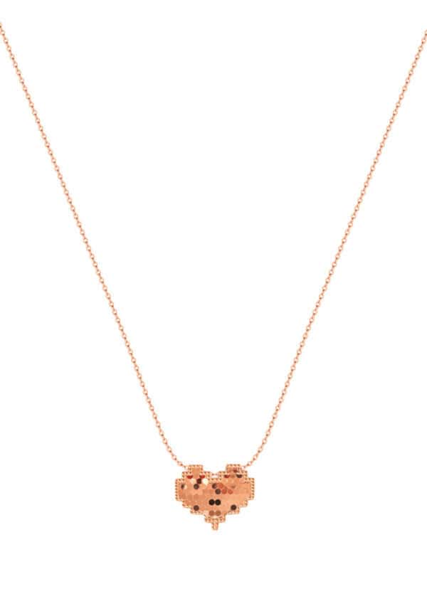 TOMEI Rouge Collection Heart Necklace, Rose Gold 750
