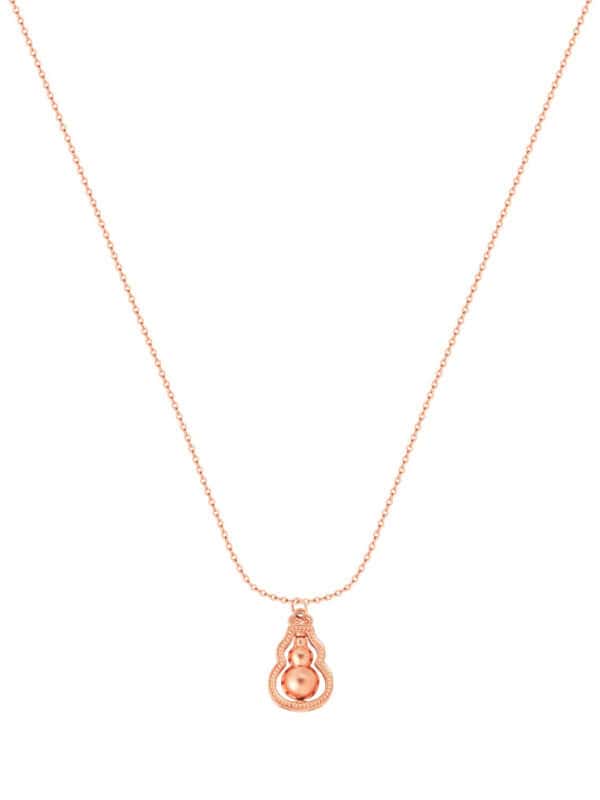 TOMEI Rouge Collection Spinning Gourd Necklace, Rose Gold 750