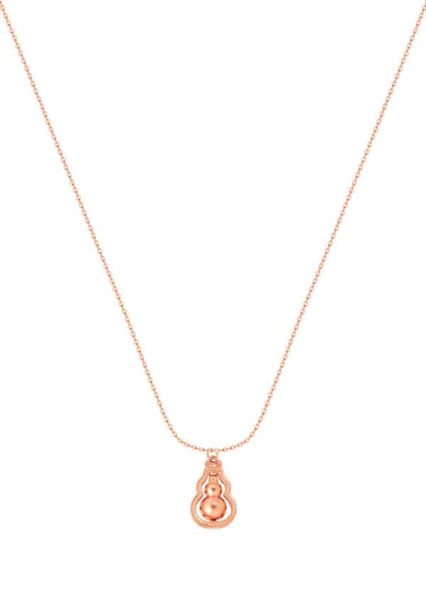 TOMEI Rouge Collection Spinning Gourd Necklace, Rose Gold 750