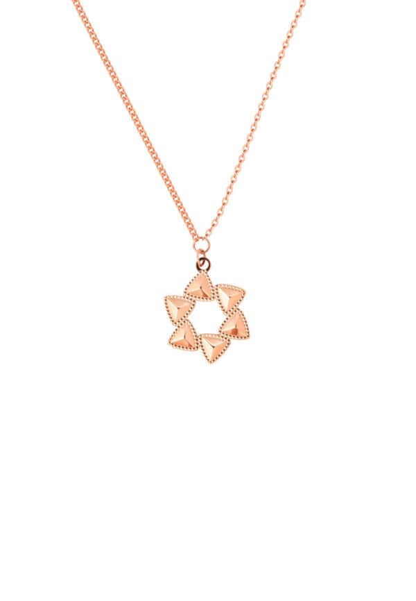 TOMEI Rouge Collection Six Leaves Necklace, Rose Gold 750