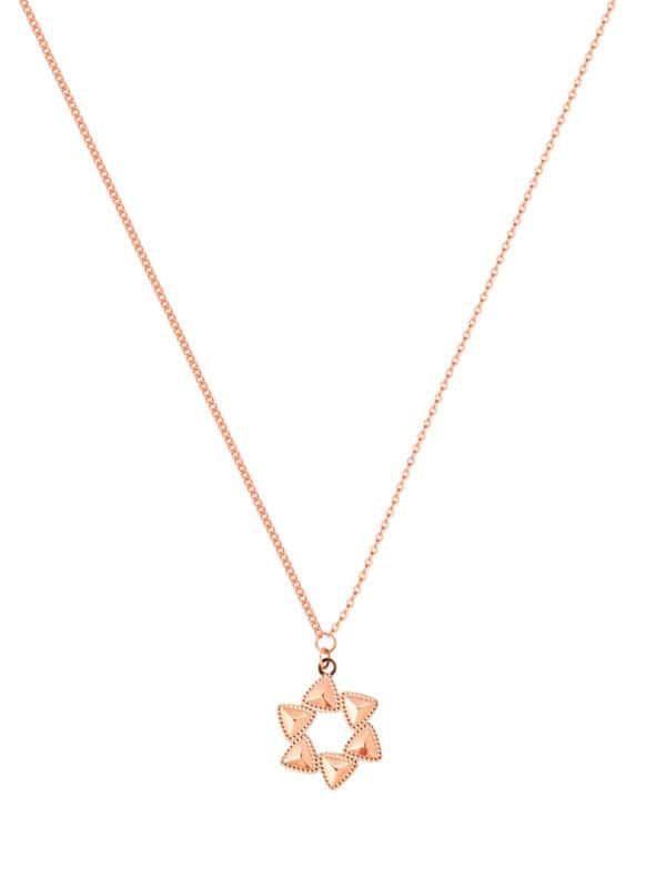 TOMEI Rouge Collection Six Leaves Necklace, Rose Gold 750