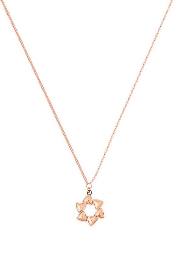 TOMEI Rouge Collection Six Leaves Necklace, Rose Gold 750