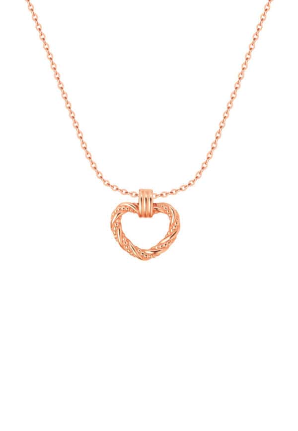 TOMEI Rouge Collection Heart Necklace, Rose Gold 750