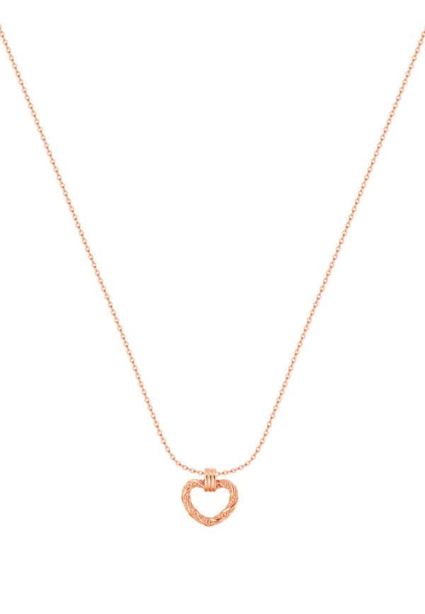 TOMEI Rouge Collection Heart Necklace, Rose Gold 750