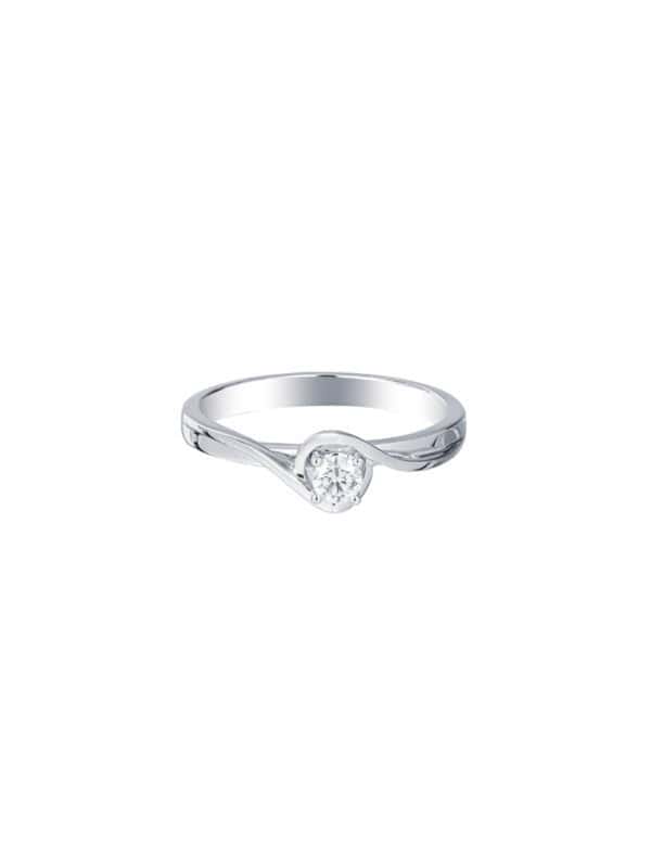 TOMEI Solitaire Ring, Diamond White Gold 585