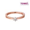 TOMEI Solitaire Diamond Ring, Rose Gold 585