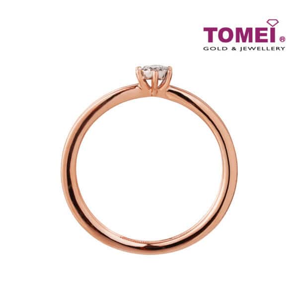 TOMEI Solitaire Diamond Ring, Rose Gold 585