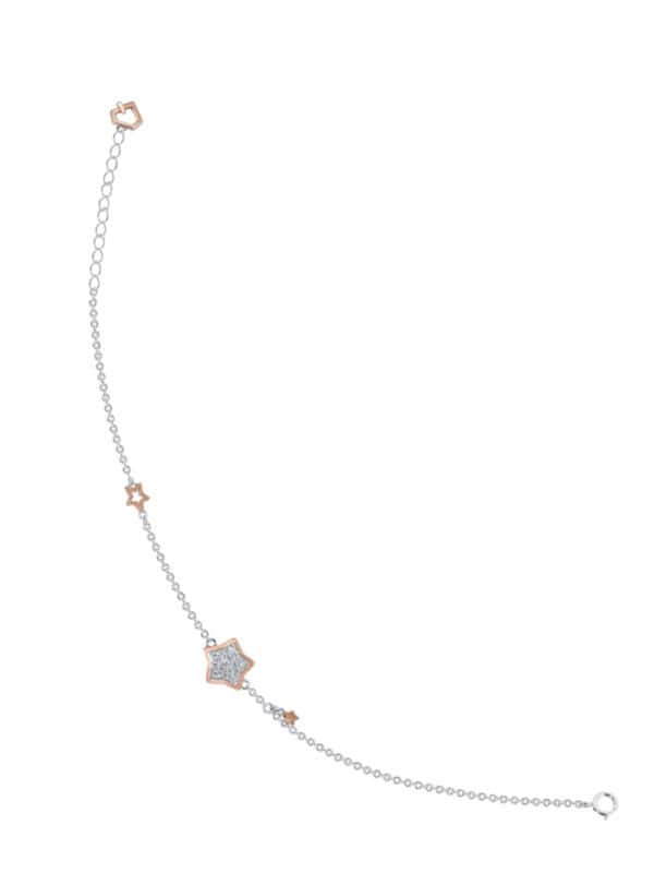 TOMEI Aurora Bloom Diamond Bracelet, White+Rose Gold 585