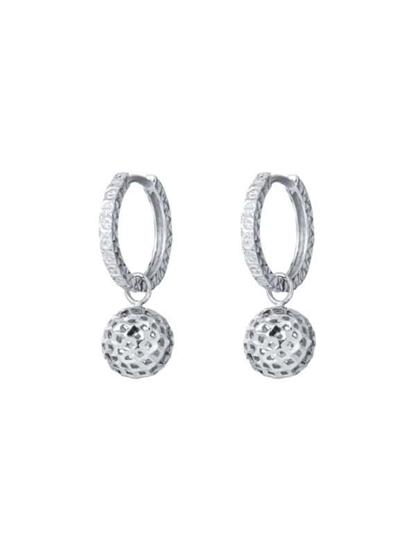 TOMEI Sphericity in Luminescence Duo Earrings, White Gold 585
