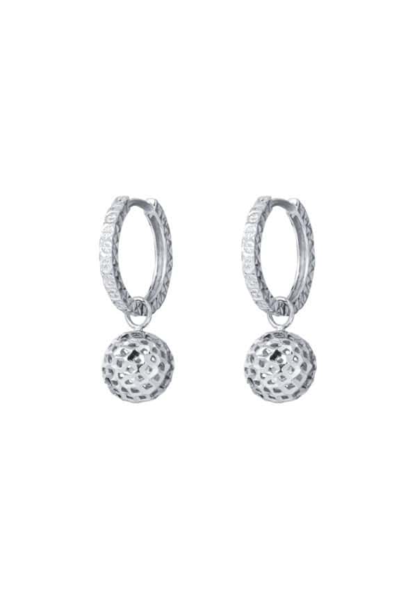 TOMEI Sphericity in Luminescence Duo Earrings, White Gold 585